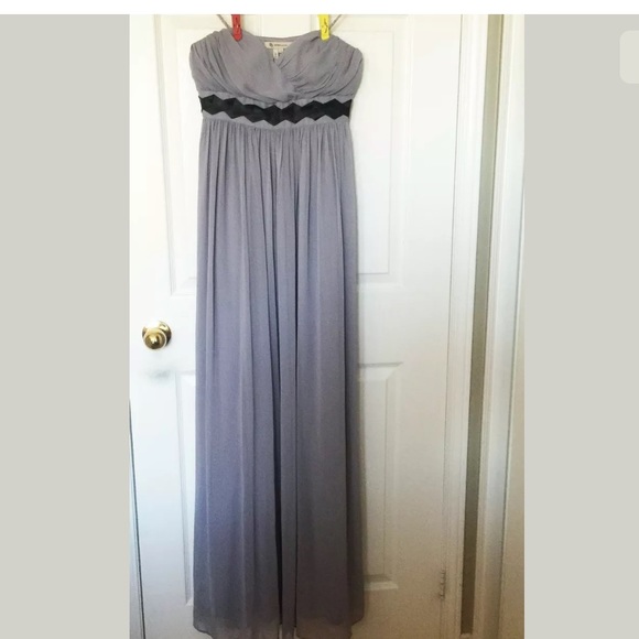 NWT BCBGENERATION Long dress Gray Ruffle Gown 6 - Picture 1 of 7